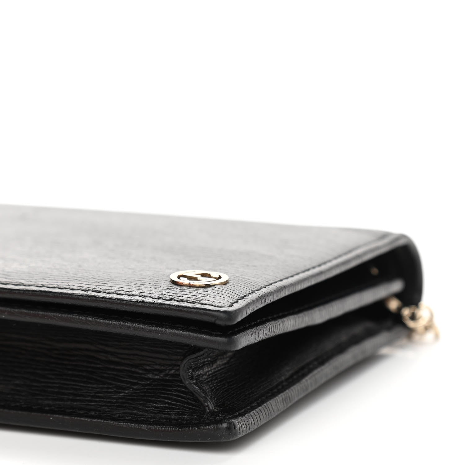 Gucci Textured Calfskin Medium Betty Chain Wallet Black 8 of 9