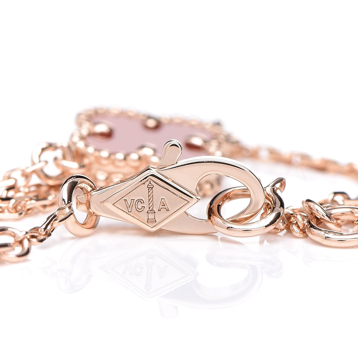 18K Rose Gold Carnelian Sweet Alhambra Bracelet