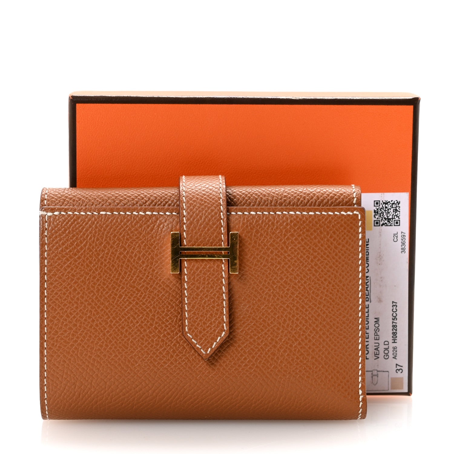 Hermes Epsom Tri-Fold Compact Bearn Wallet Gold 7 of 7