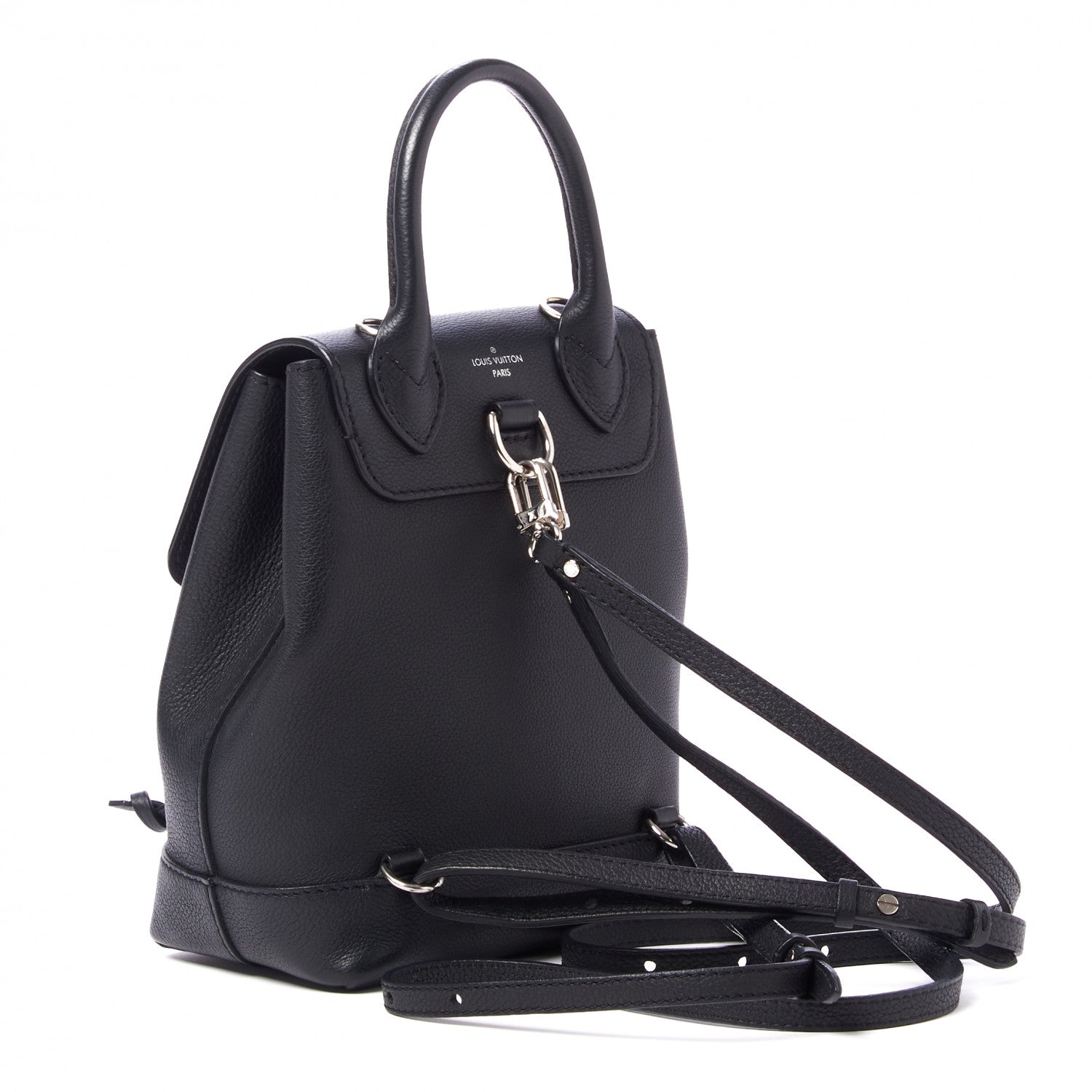 Louis Vuitton Calfskin Lockme Mini Backpack Black 3 of 8