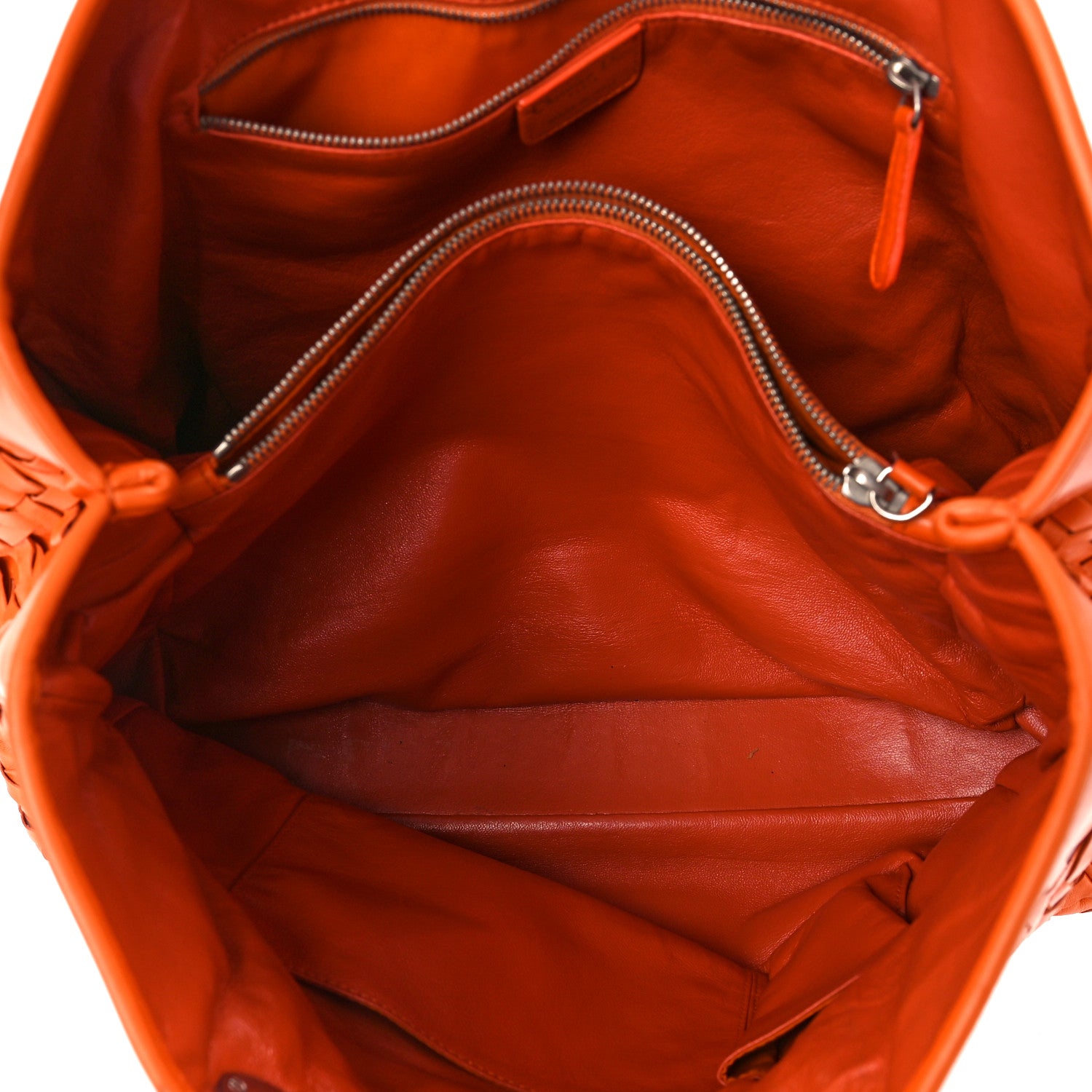 Christian Dior Lambskin Woven Lady Dior Avenue Tote Orange 5 of 13