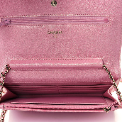 Chanel Iridescent Caviar Quilted Wallet on Chain WOC Rose Pink 4 of 4