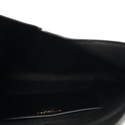 Saint Laurent Lambskin Small Cassandre Envelope Pouch Black 5 of 8