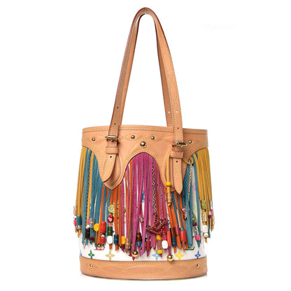 Louis Vuitton Monogram Multicolor Fringe Bucket White 1 of 11