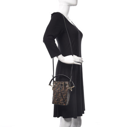 Fendi Vitello Liberty F is Fendi Bi-Color FF 1974 Embossed Mini Mon Tresor Bucket Bag Maya Black 2 of 7
