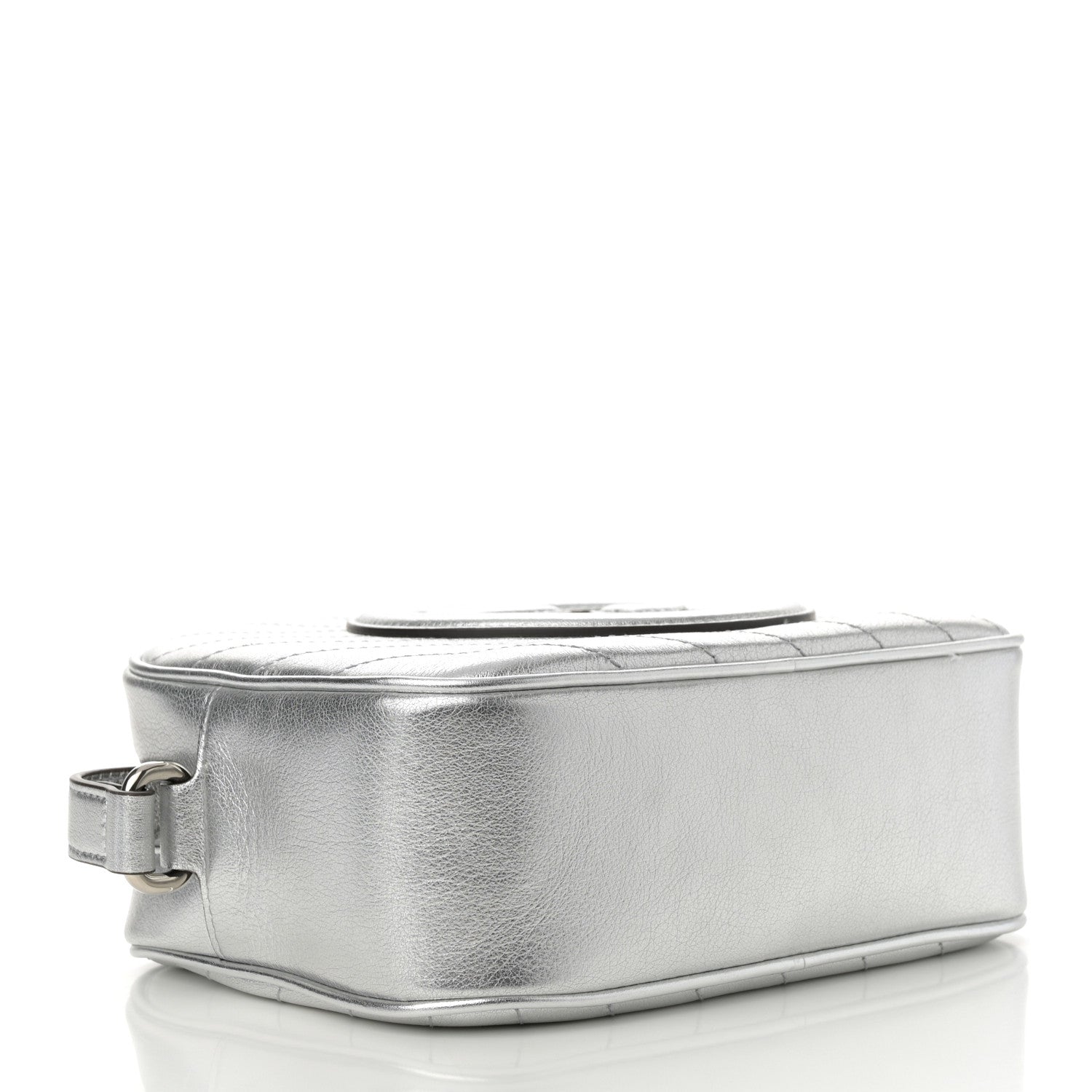 Gucci Metallic Sakai Be Green Calfskin Diagonal Stitched Small Blondie Shoulder Bag Silver 4 of 12