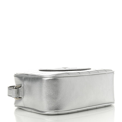 Gucci Metallic Sakai Be Green Calfskin Diagonal Stitched Small Blondie Shoulder Bag Silver 4 of 12