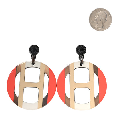 Hermes Lacquered Horn H Equipe Earrings 2 of 5