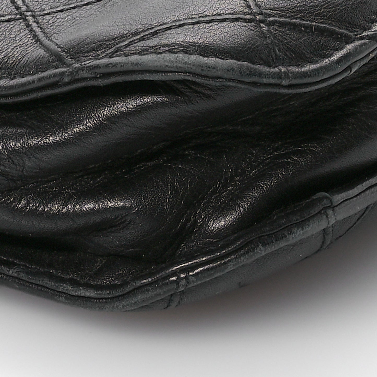 Lambskin Stitched Briefcase Bag Black
