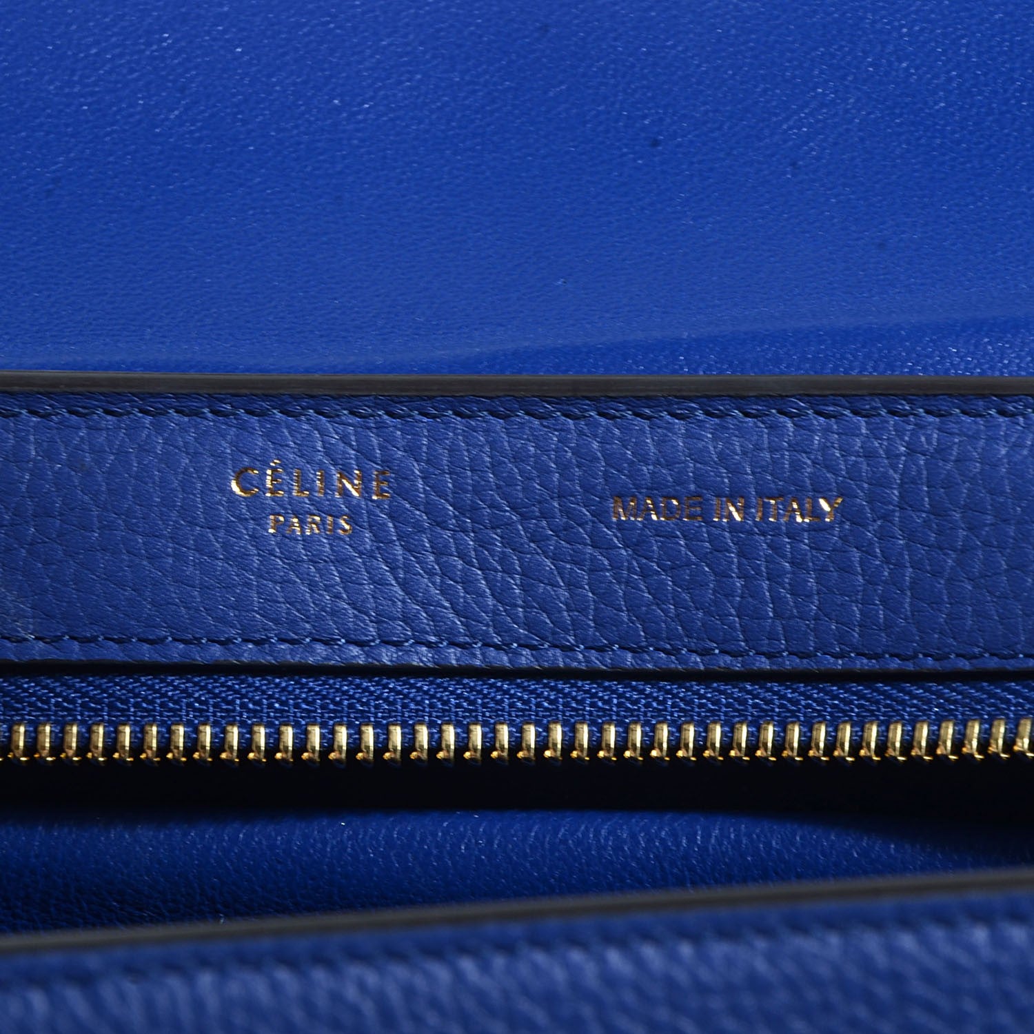 Celine Drummed Calfskin Suede Small Trapeze Indigo 6 of 10
