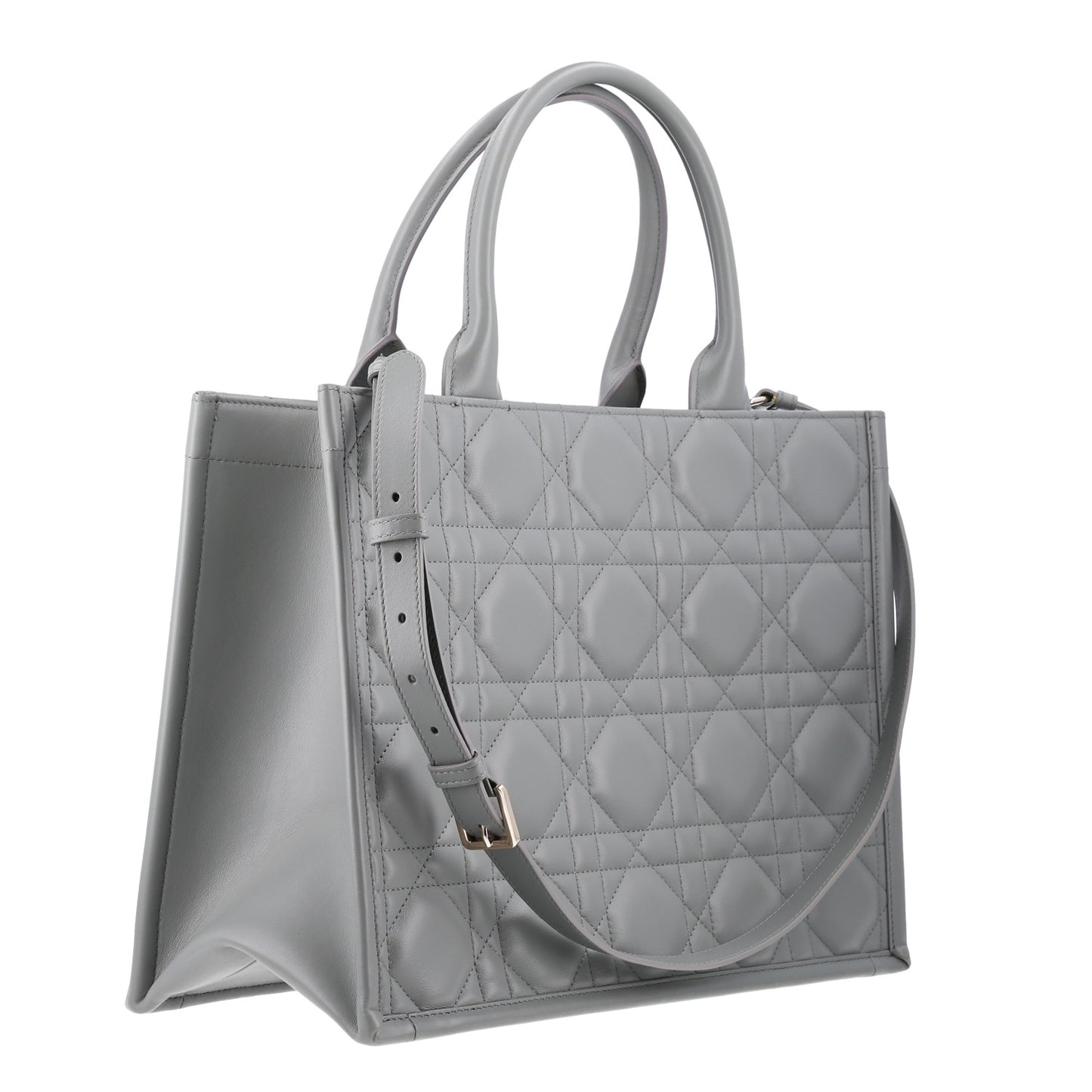 Calfskin Macrocannage Medium Book Tote Grey