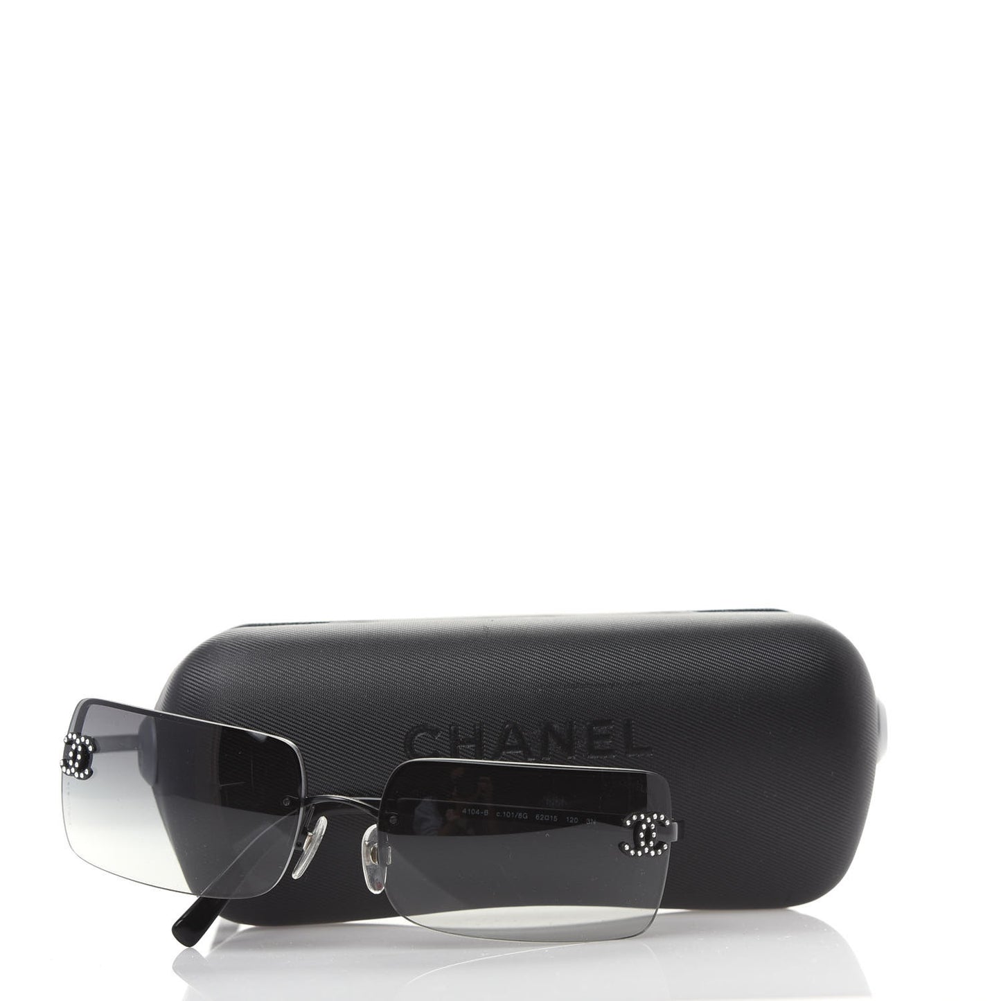 Crystal CC Logo Sunglasses 4104-B Black