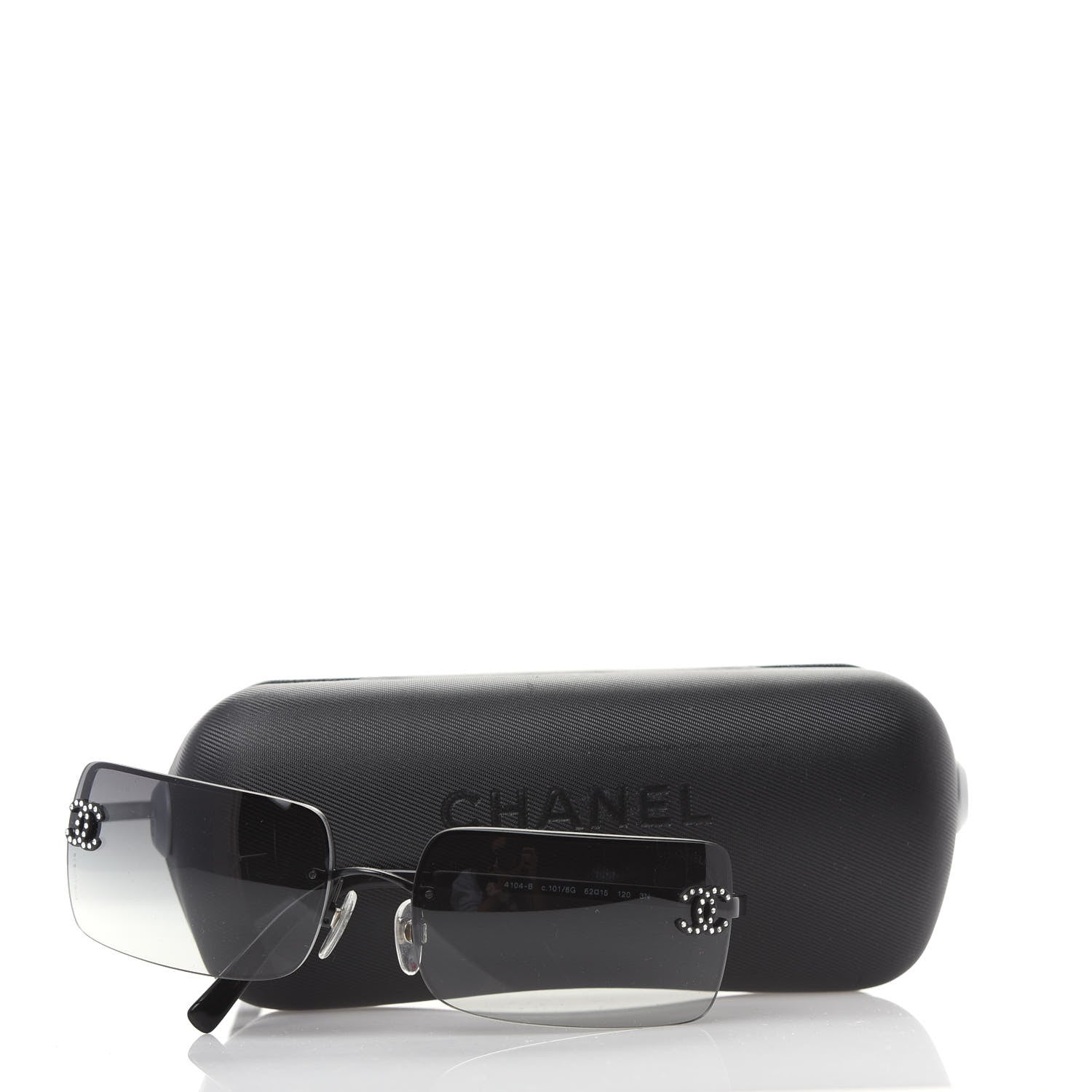 Chanel Crystal CC Logo Sunglasses 4104-B Black 7 of 7
