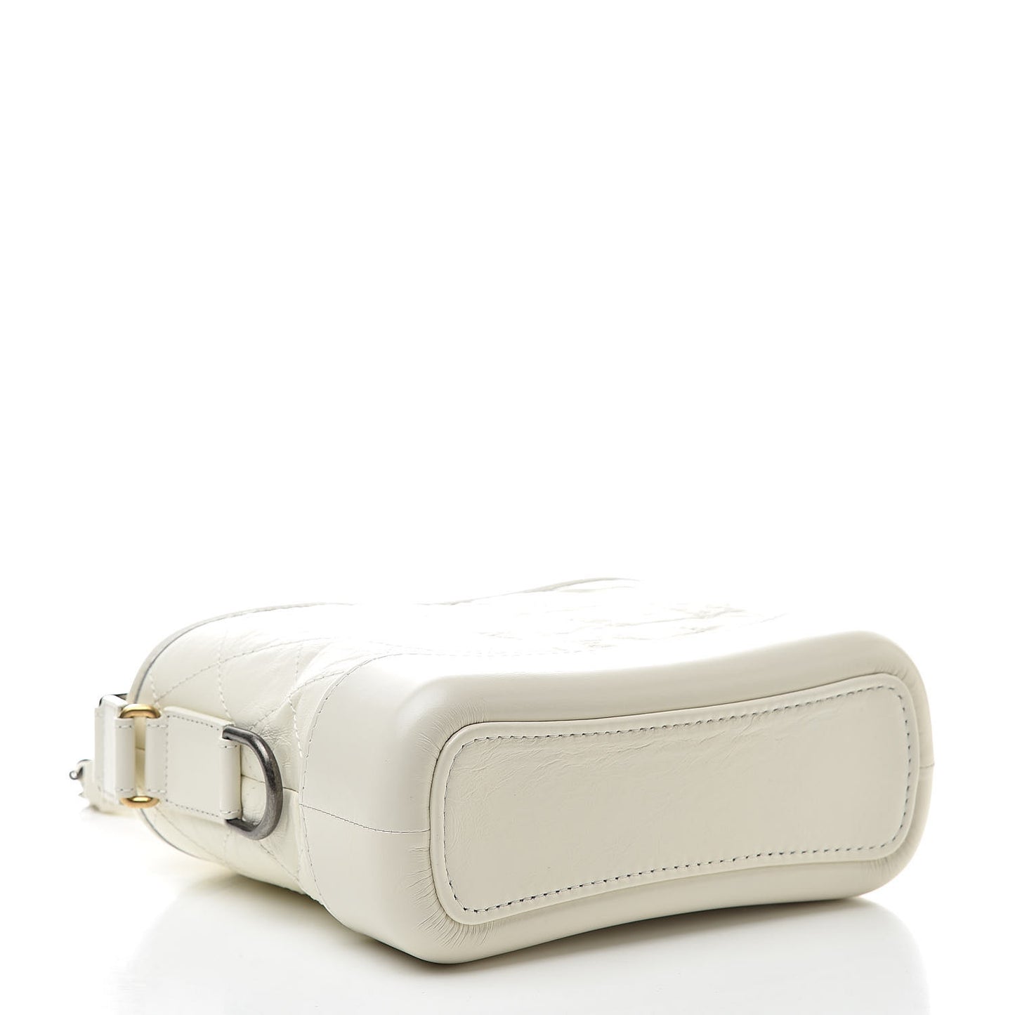Aged Calfskin Quilted Small Gabrielle Hobo White