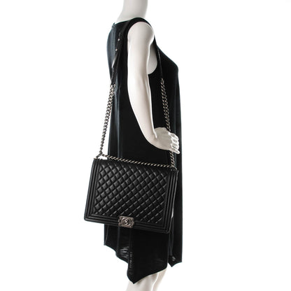 Chanel Lambskin Quilted Large Boy Flap Black 2 of 7
