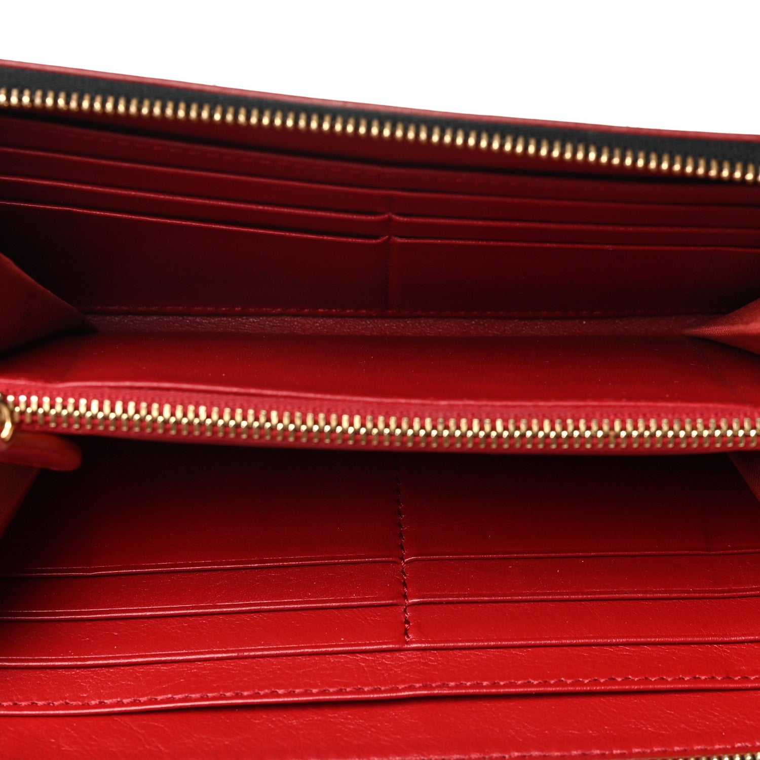 Burberry Haymarket Check Leather Zip Around Wallet Red 4 of 11