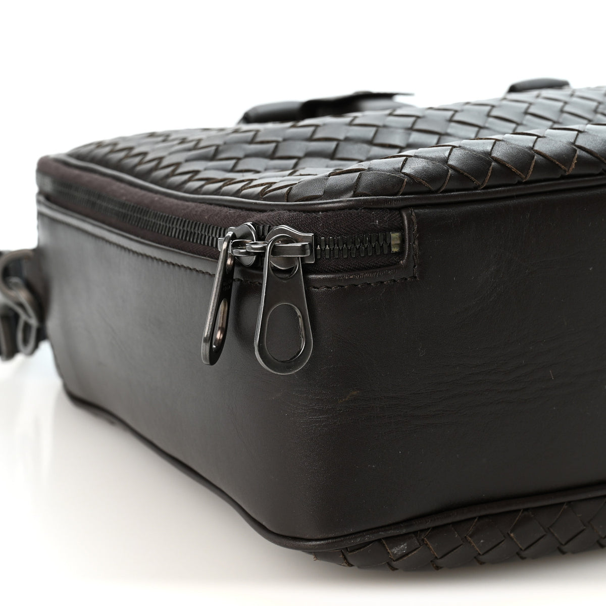 Nappa Intrecciato Briefcase Top Handle Ebano