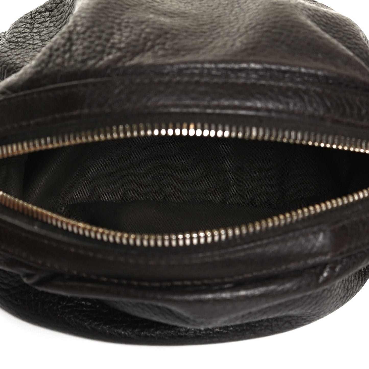 Deerskin Medium Bamboo Cosmetic Case Dark Brown