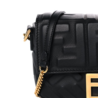 Fendi Nappa FF 1974 Embossed Mini Baguette Black 11 of 15
