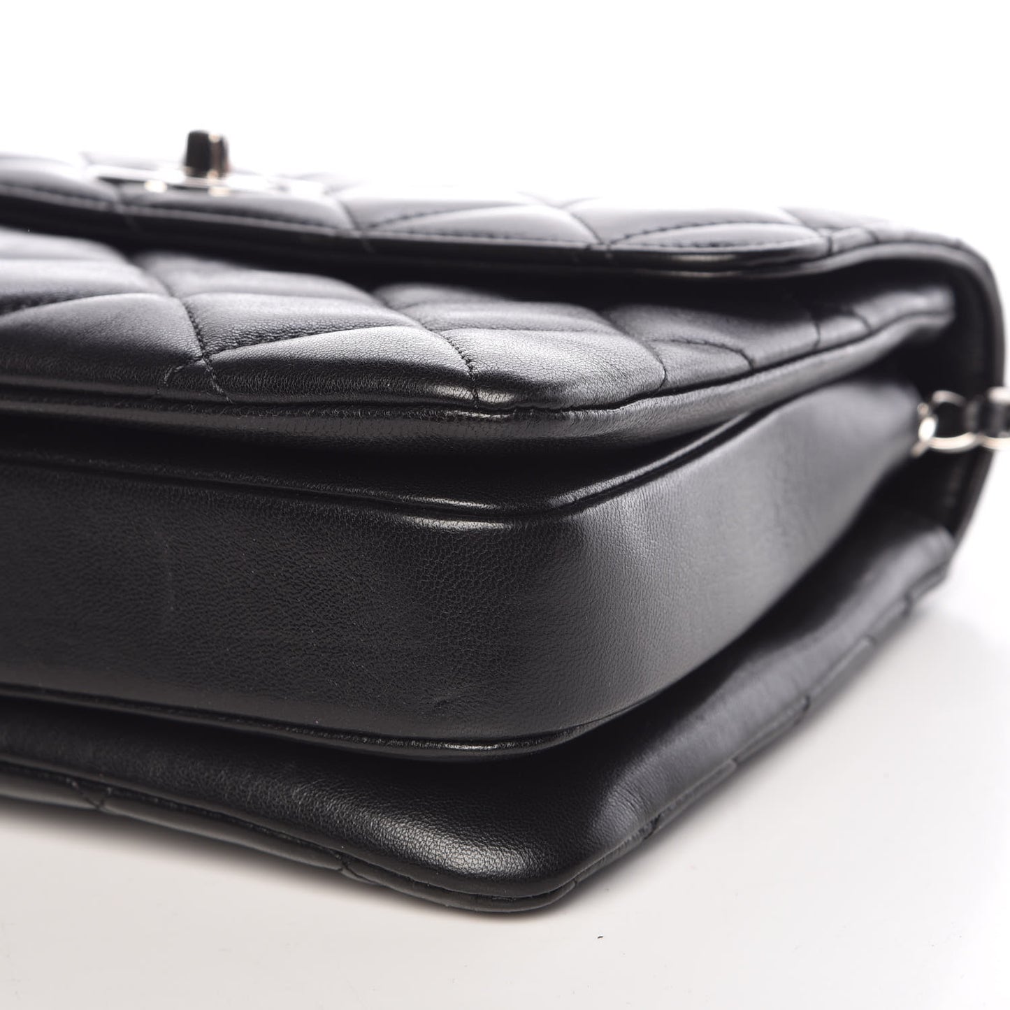 Lambskin Quilted Small Trendy CC Dual Handle Flap Bag Black