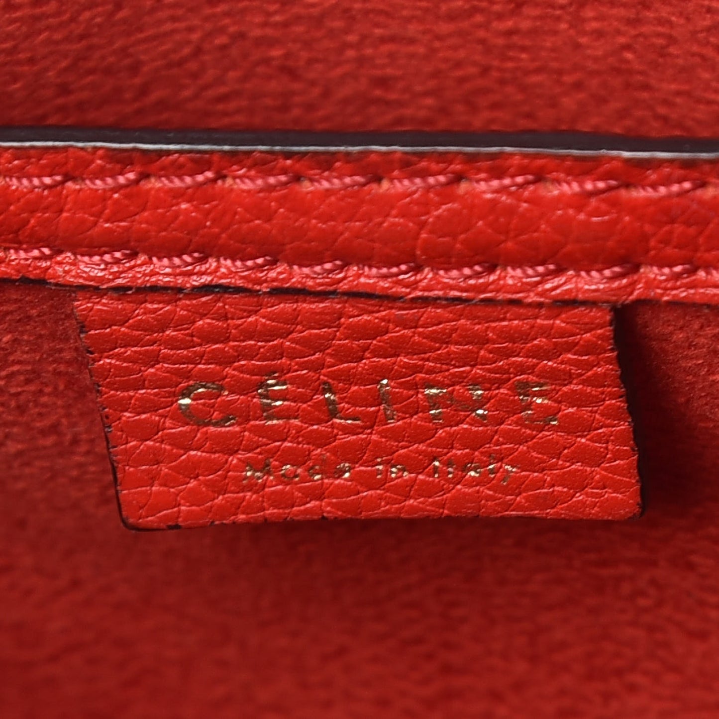 Drummed Calfskin Nano Luggage Coquelicot