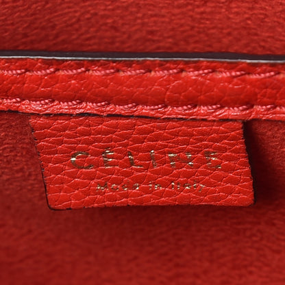 Celine Drummed Calfskin Nano Luggage Coquelicot 8 of 14