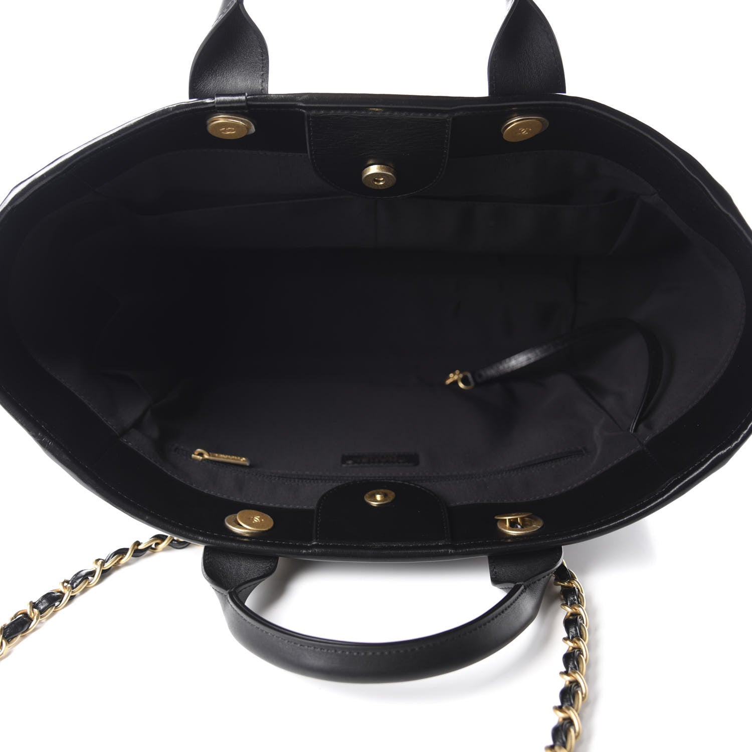 Chanel Aged Calfskin Medium Charms Deauville Tote Black 5 of 10