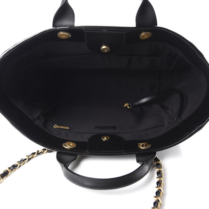 Chanel Aged Calfskin Medium Charms Deauville Tote Black 5 of 10