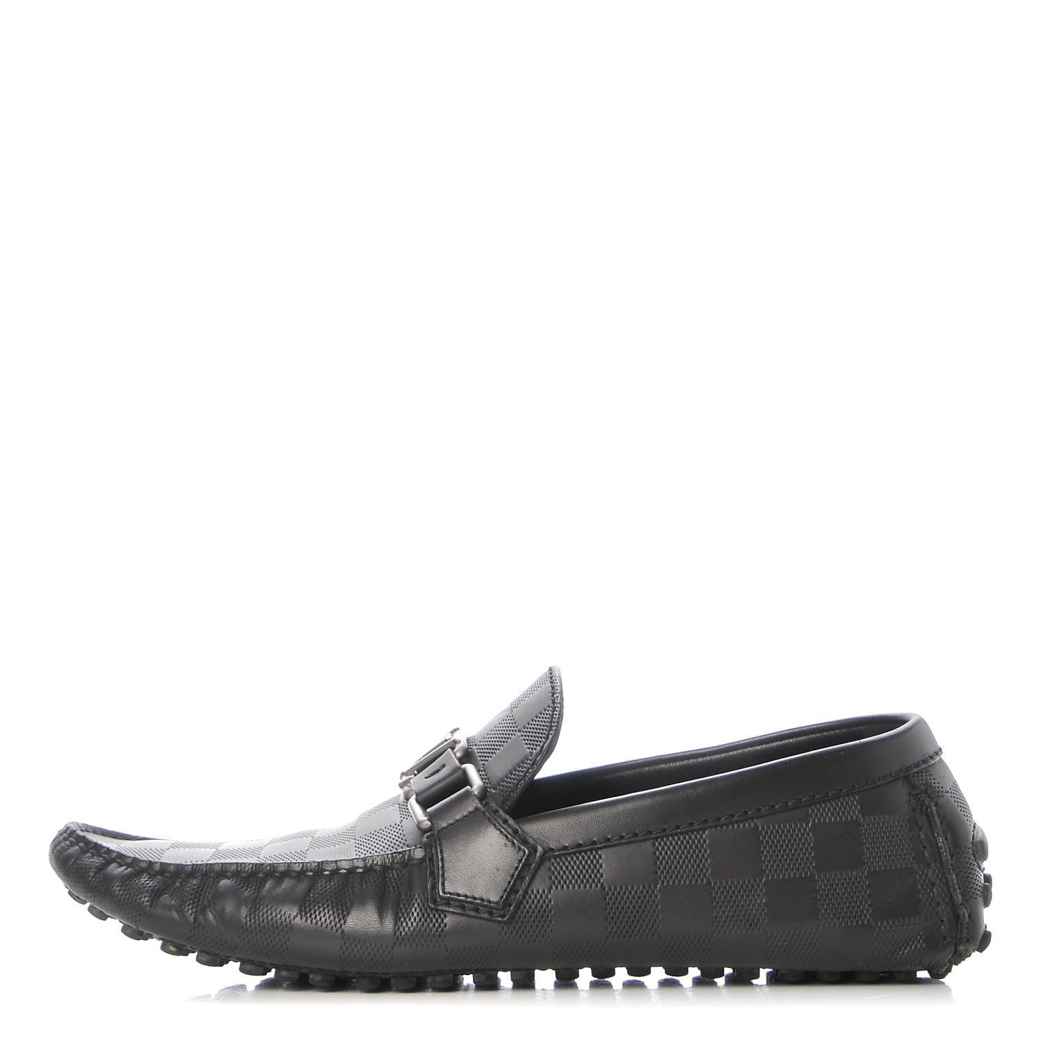 Louis Vuitton Mens Damier Hockenheim Moccasin Loafers 6 Onyx 1 of 13