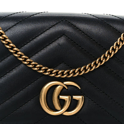 Gucci Calfskin Matelasse GG Marmont Mini Bag Black 12 of 17