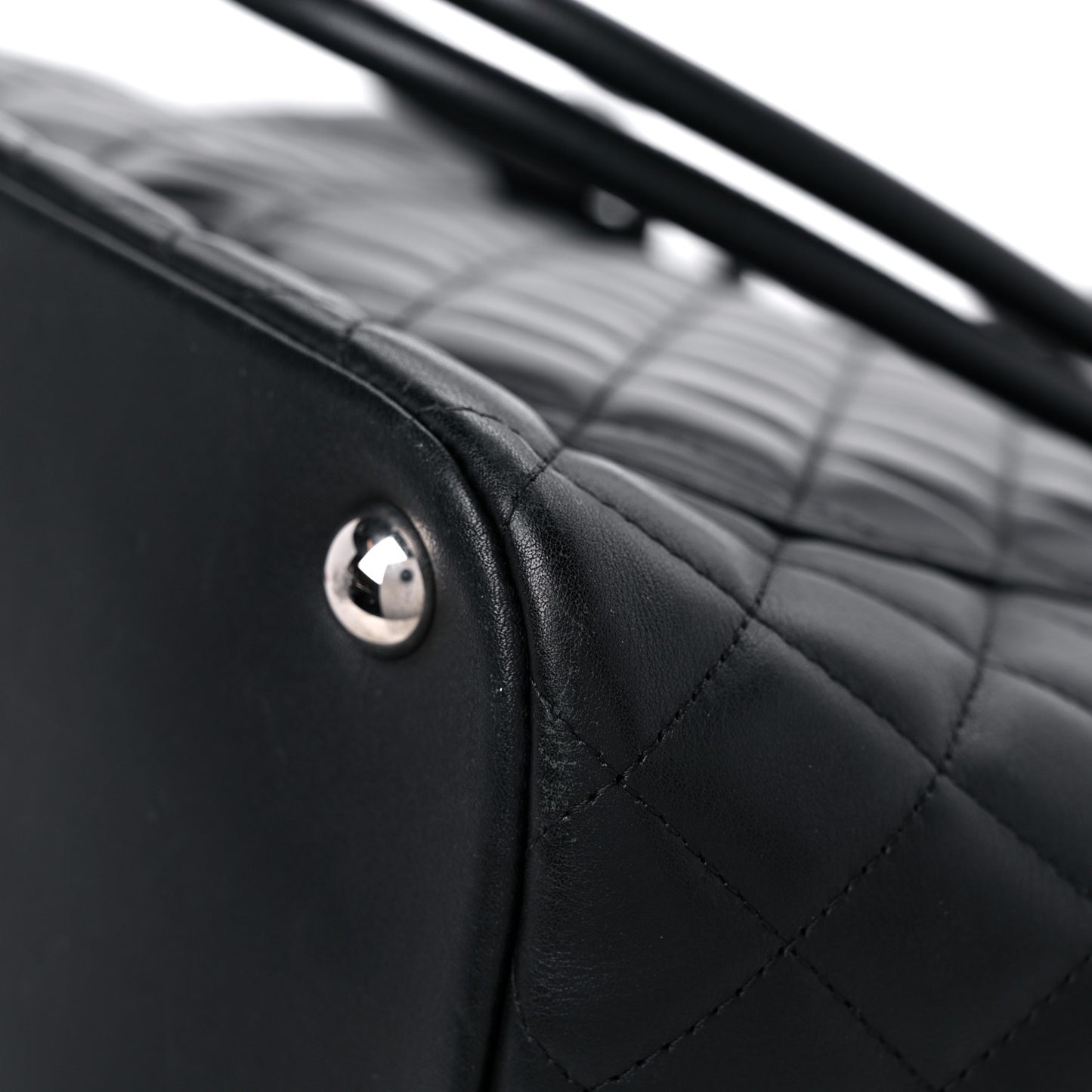 Calfskin Quilted Large Cambon Tote Black