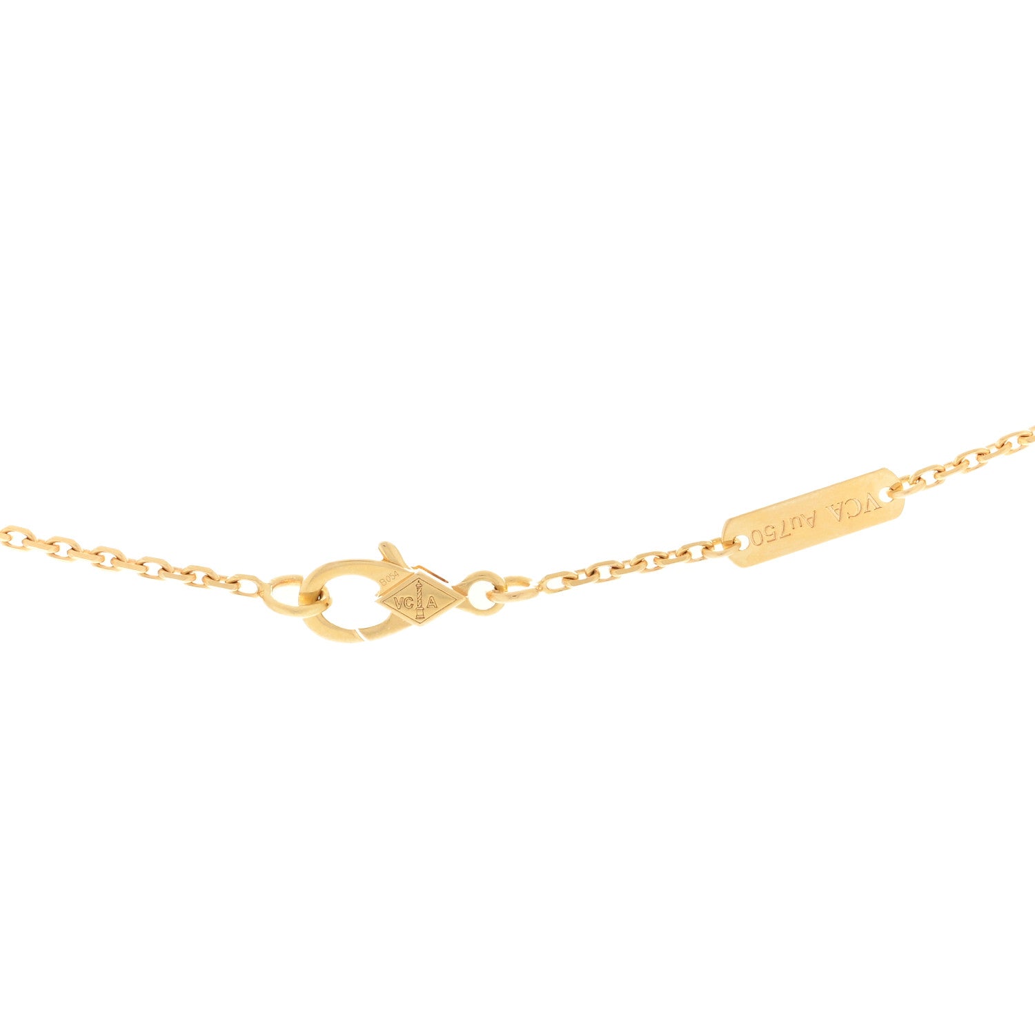 Van Cleef & Arpels 18K Yellow Gold Carnelian Vintage Alhambra Pendant Necklace 2 of 3