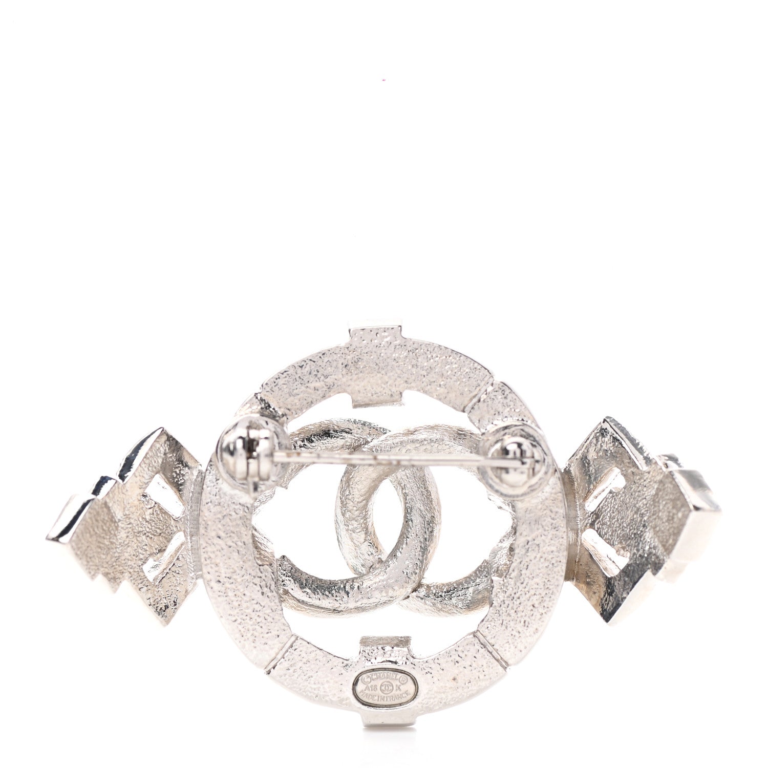 Chanel Crystal CC Brooch Silver Green 4 of 5