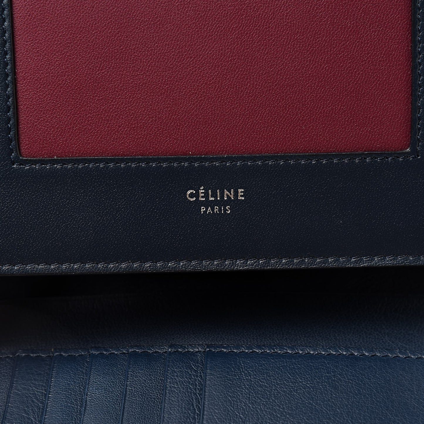 Smooth Lambskin Small Frame Multifunction Wallet Steel Blue Plum