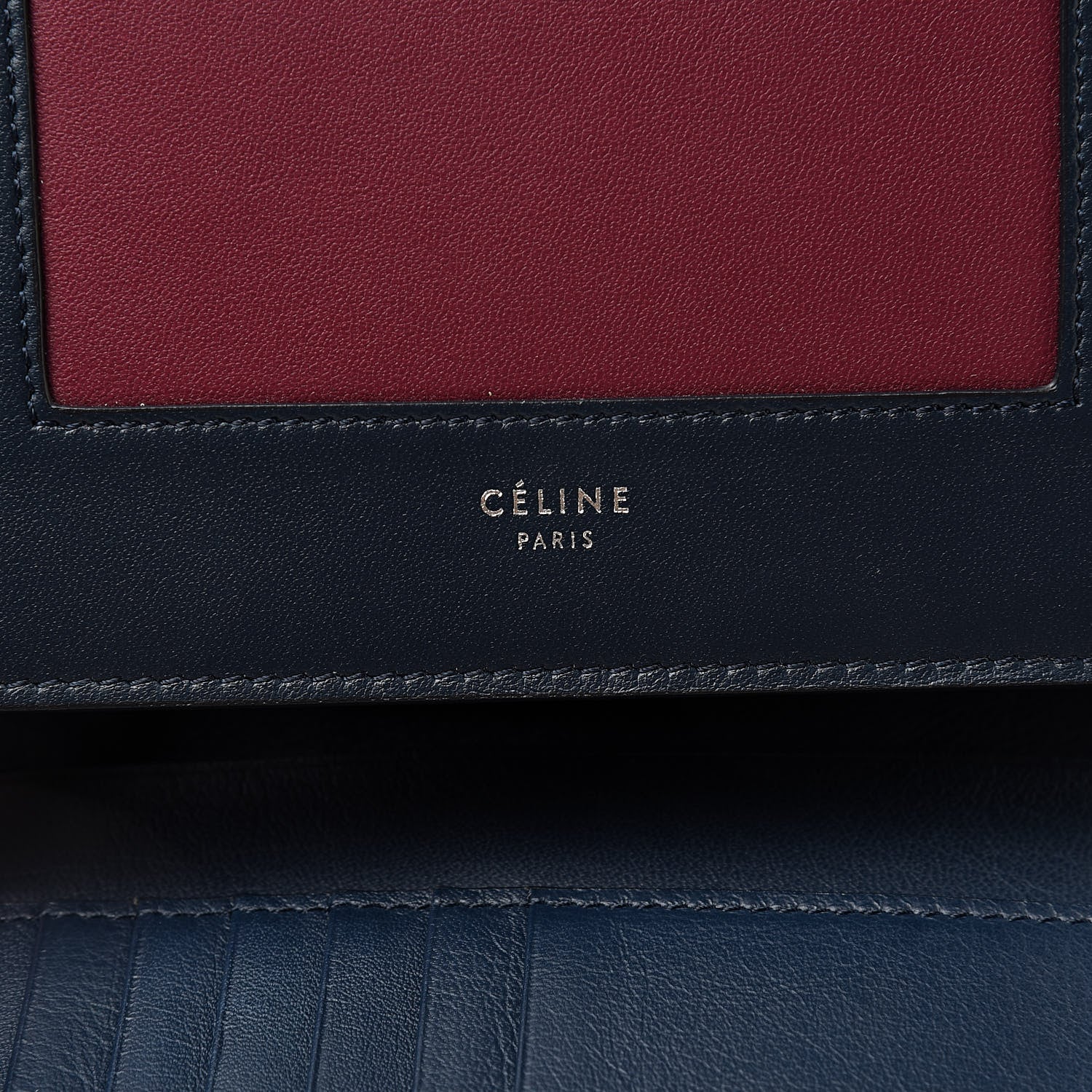 Celine Smooth Lambskin Small Frame Multifunction Wallet Steel Blue Plum 6 of 11