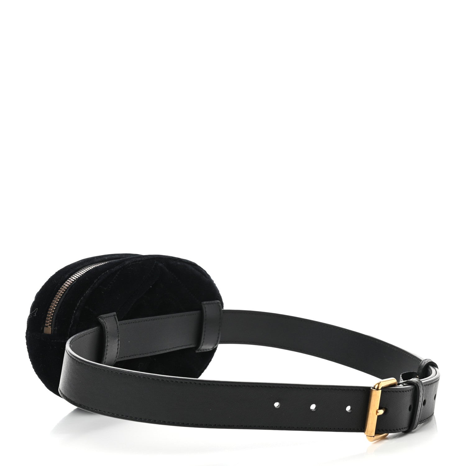Gucci Velvet Matelasse Marquise Crystals GG Marmont Belt Bag 85 34 Black 3 of 9