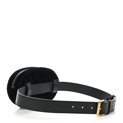 Gucci Velvet Matelasse Marquise Crystals GG Marmont Belt Bag 85 34 Black 3 of 9