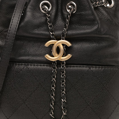 Chanel Calfskin Quilted Small Gabrielle Bucket Black 3 of 10