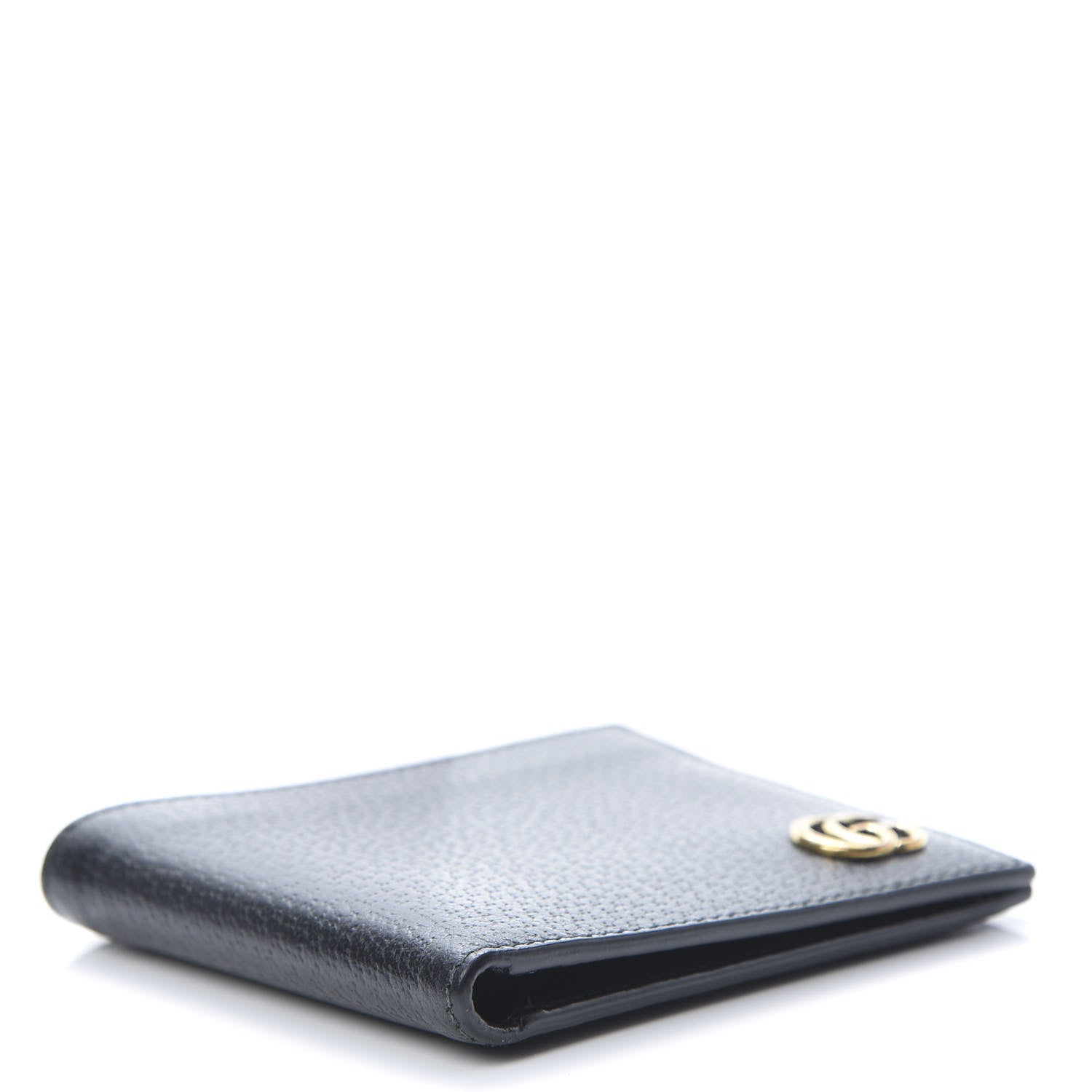 Gucci Calfskin Boar Effect GG Marmont Bi-Fold Wallet Black 4 of 8