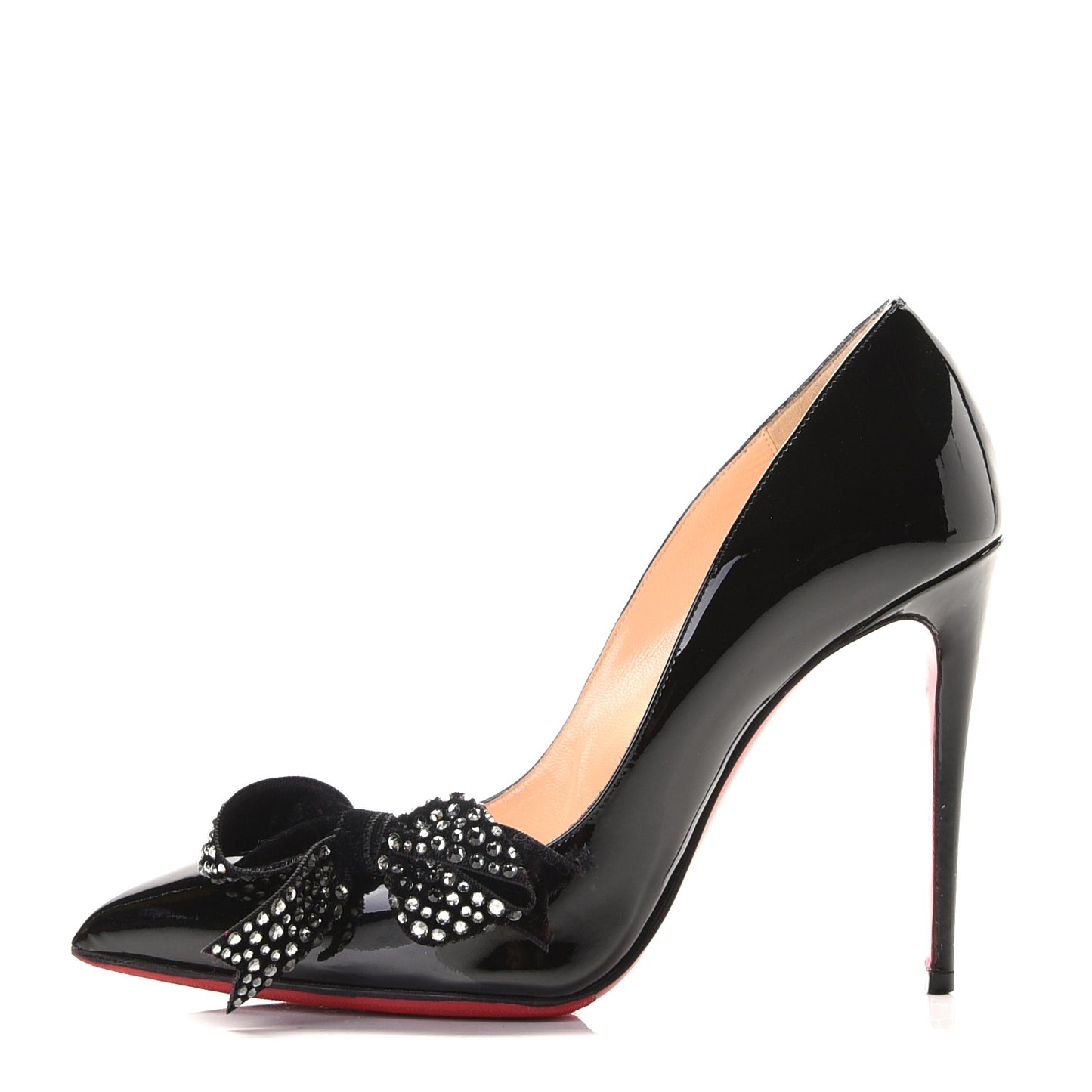 Patent Velvet Madame Menule Bow 100 Pumps 36 Black