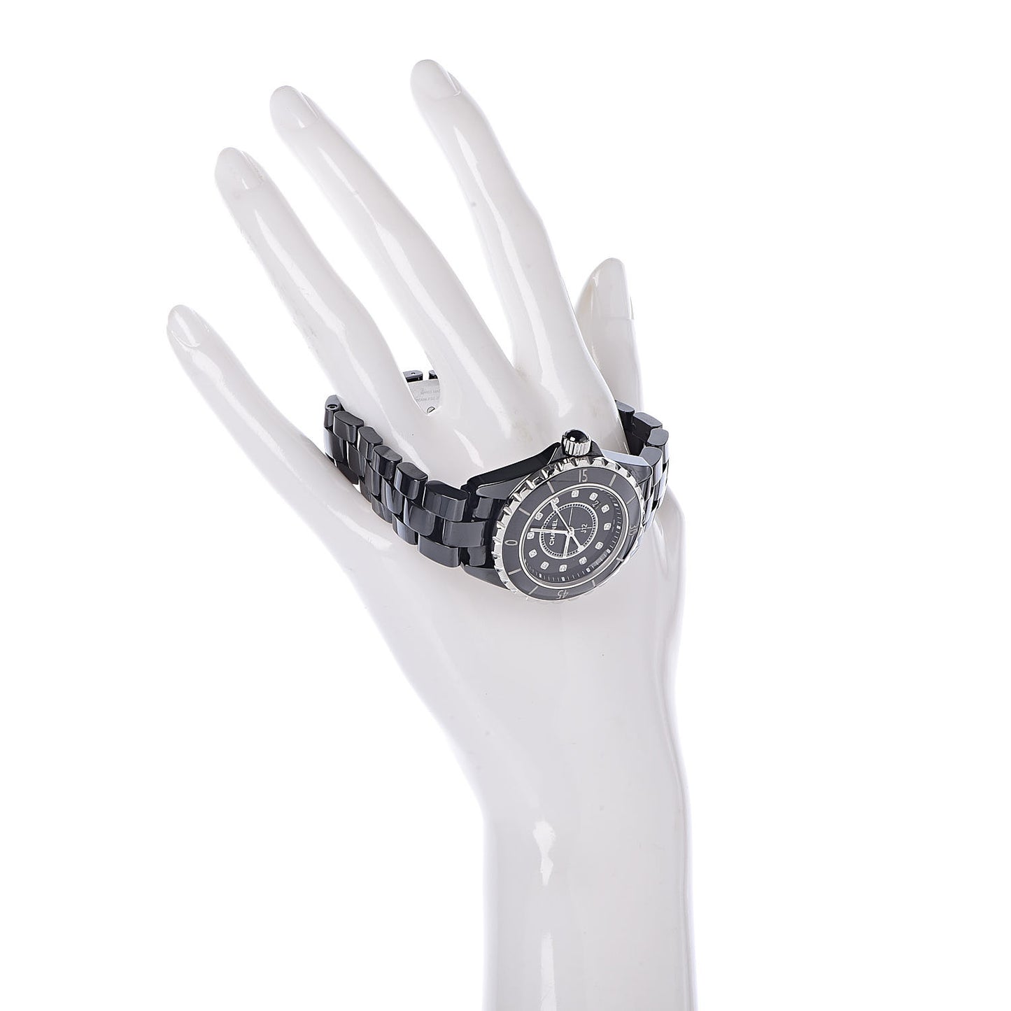 Stainless Steel Ceramic Diamond 33mm J12 Quartz Watch Black
