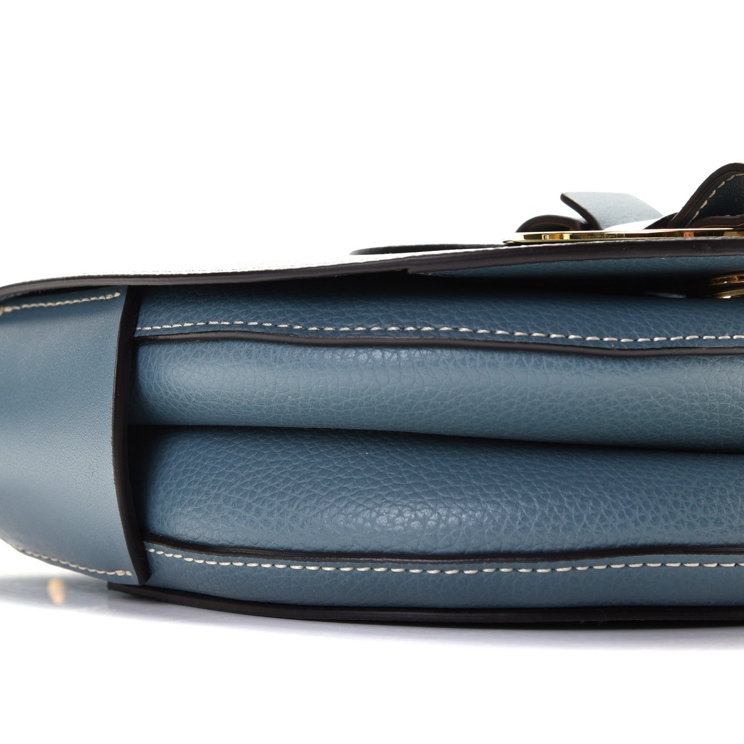 Chloe Grained Calfskin Small Darryl Saddle Crossbody Bag Mirage Blue 4 of 10