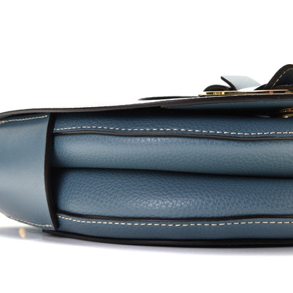 Chloe Grained Calfskin Small Darryl Saddle Crossbody Bag Mirage Blue 4 of 10
