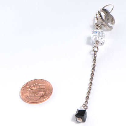 Chanel CC Crystal Dangle Earrings Black 2 of 6