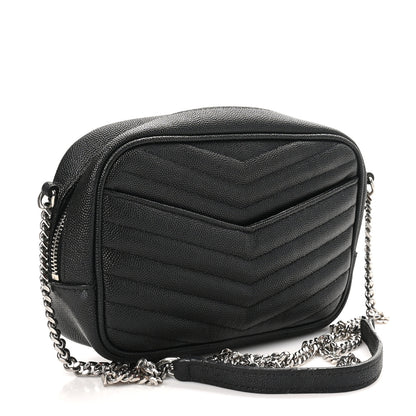Saint Laurent Grain De Poudre Matelasse Monogram Mini Lou Camera Bag Black 2 of 10