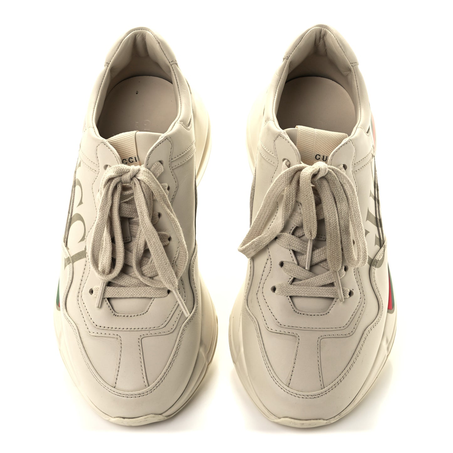 Calfskin Logo Womens Rhyton Sneakers 38.5 Ivory