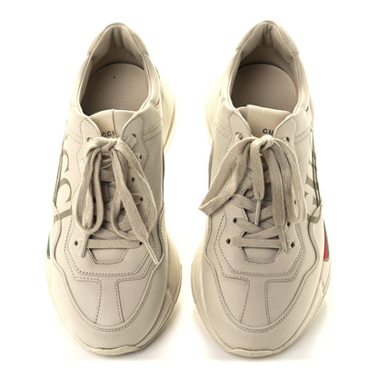 Gucci Calfskin Logo Womens Rhyton Sneakers 38.5 Ivory 5 of 10
