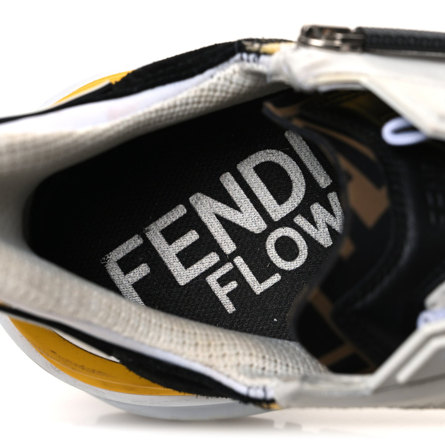X SARAH COLEMAN Nylon Suede Lycra FF Vertigo Mens Fendi Flow Low Top Sneakers 11 Yellow Black
