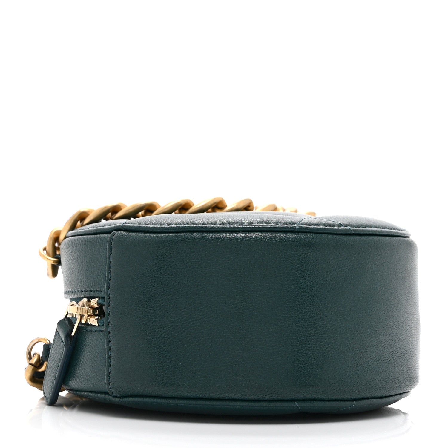Chanel Lambskin Quilted Chanel 19 Round Clutch With Chain Green 4 of 10