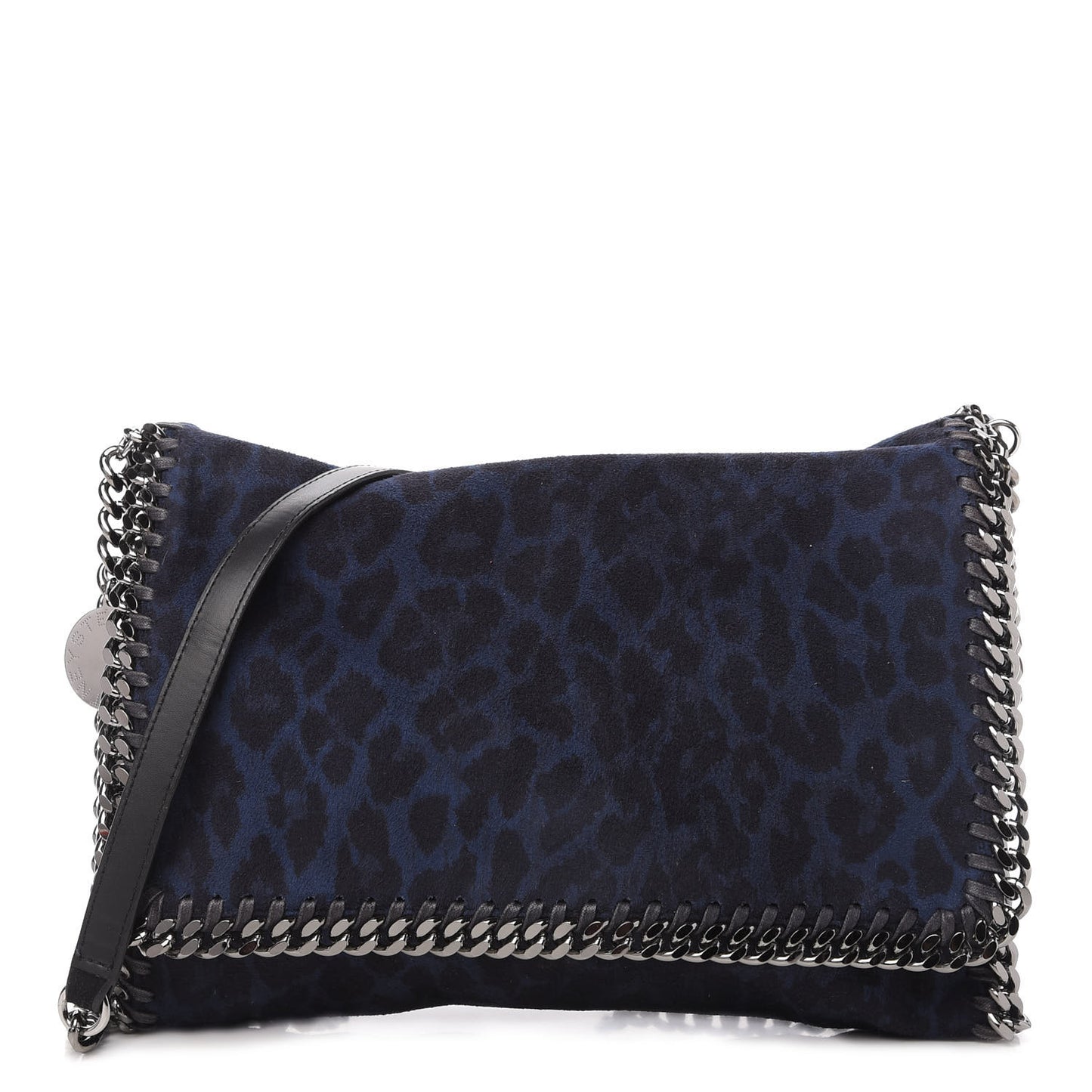 Shaggy Deer Leopard Print Falabella Messenger Blue